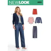 New Look Sewing Pattern 6351 N6351 Misses' Jacket, Pants, Skirt and Knit Top