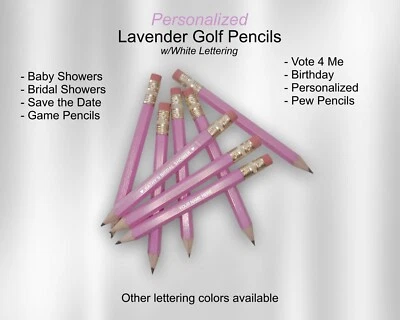 Lavender, Mini Golf Pencils, Bridal Shower, Baby Shower, Wedding Announcement