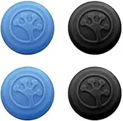 Total Control Grip-iT Analog Stick Covers: Set of 4 (Black, Blue) for PS4, PS3, Xbox One, 360 - Plastic Gaming Keycap Accessories