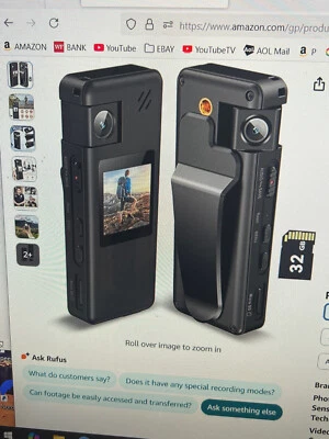 Hoestr A32 128GB Wearable HD Body Camera with 180° Rotatable Lens