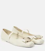 [Ferragamo] Ferragamo Zina leather ballet flats UK 7.5 white