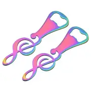 Bottle Opener, 2pcs Metal Flat Beer Bottle Opener, Music Note Openers (Colorful)