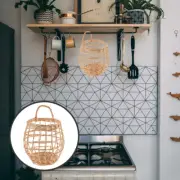 Wicker Woven Baskets Ginger Garlic Storage Beautiful Wall Hanging