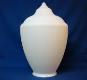 White POST LAMP LIGHT FIXTURE LENS GLOBE ACORN ACRYLIC 8" Neck Textured Street