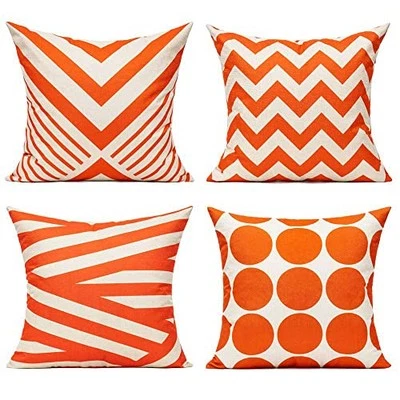 Outdoor Pillow Covers Fall Patio Throw Pillow 17.7" x 17.7" (Pack of 4) Orange