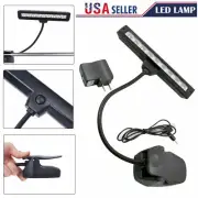 Black Flexible 9 LED Clip-On Orchestra Music Stand LED W/ Adapter Lamp Light
