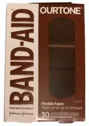 Band-Aid Ourtone Deep Brown Flexible Fabric Bandages Match Skin Tone BR65 30 ct