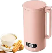 Nut Milk Maker 350ml – 8-in-1 Soy Milk Machine with LED Display, 12H Timer, Auto-Clean & Keep Warm, for Almond, Oat, Cashew, Coconut & Plant-Based Milks Pink
