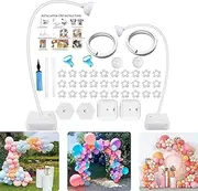 Balloon Arch Kit with Adjustable Frame & 30 Clips - Reusable Aluminum-Plastic Garland Stand for Weddings, Birthdays, Baby Showers - Includes Pump, Bases & Tools (8.2FT+5FT, Indoor/Outdoor)