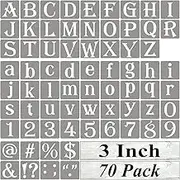 3 Inch Alphabet Letter Stencils for Painting - 70 Pack Letter and Number Stencil Templates with Signs for Painting on Wood, Reusable Alphabet and Numbers Stencils for Chalkboard Wood Signs & Wall Art