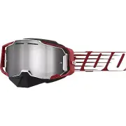 100% Armega Snow Goggles Oversized Red Mirror Lens for Cold Weather Sports