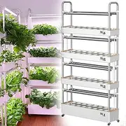 Hydroponic Tower Growing Sytem,Smart Hydroponics Growing System with LED Grow Light,120 Holes Hydroponic Tower, Self-Watering Growing Kit,Indoor Herb Garden Germination Kit