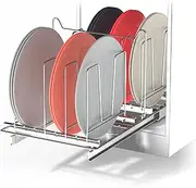 Home Zone Living Pull Out Kitchen Cabinet Organizer with One Tier of Storage and Dividers, 11” W x 21” D