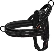 Didog Soft Flannel Padded Dog Vest Harness, Escape M:chest 21-26", Black