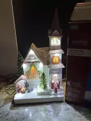 Jeremiah's Chapel Church Christmas Tree 15” Lighted Musical Animated Nativity