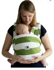Baby K’tan Baby Wrap Carrier InfantSling Pre-Wrapped XS - White/green