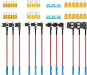 Frienda 36 Pieces Fuse Taps Set 4 Types 12v Car Add a Circuit Adapter Kit with 15a Mini Low Profile Blade Fuse Holder Tap Adapter for Cars Trucks Boats