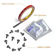 Automotive Installation Kit 3M Adhesive Double Sided Tape 12Pcs Mounting Screws