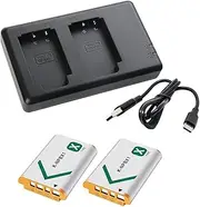 2X 2000mAh NP-BX1 Battery + Travel Dual Slots Led Charger for Sony DSC-WX500 HX90V HDR-AS200V HDR-PJ410 CX405
