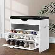 Artiss Shoe Storage Cabinet Bench Box Drawers Adjustable Shelf Stand Organiser Benches Seat Stool Organizer Home Decor Indoor Outdoor Bedroom Hallway Furniture, Durable and Strong White 15 Pairs