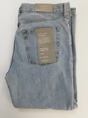Everlane Relaxed Straight Jean High Rise Organic Cotton New Button Fly Light
