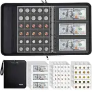 Coin Collection Album for Collectors with Lock, 400 Pockets Fireproof Coin Hold