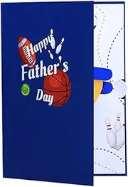 Pop Up Fathers Day Cards - Hand-Crafted Greeting Card For Father's Day with Envelope | for Grandfather Dad Grandpa Husband Grandfather Son New Dad Men