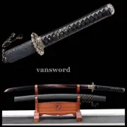 Handmade Folded Steel Japanese Katana Sword Samurai Full Tang Battle Ready Black
