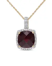 Rina Limor 10K 4.85 ct. tw. Diamond & Garnet Pendant Necklace
