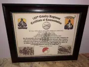 153RD U.S. CAVALRY REGIMENT / COMMEMORATIVE - CERTIFICATE OF COMMENDATION