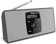 TechniSat DIGITRADIO 2 S Portable DAB Stereo Radio with Battery (DAB+, FM, Bluetooth Audio Streaming, OLED Display, Headphone Jack, Stereo 2 W RMS) Black/Silver