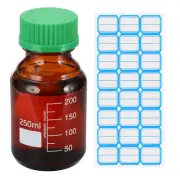 250ml Glass Round Reagent Media Storage Bottles with Green Cap, Brown