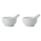 2x Maxwell & Williams Porcelain White Basics 12cm Mortar & Pestle Spice Pounder