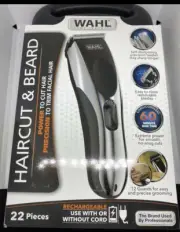 Wahl Haircut & Beard Rechargeable Cordless Clipper 22 Pieces Complete Kit New