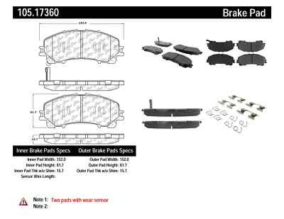 StopTech Disc Brake Pad for 14-18 Infiniti Q50 Q60 QX50 & Nissan X-Trail / Rogue (for: Nissan)