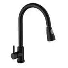 Matt Black Kitchen Sink Pull Out 360° Swivel Spout Mixer Tap Laundry Faucet