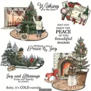 Set of 9 Clear Christmas stamps, junk journal, Christmas planner, Christmas card