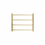Commercial Round 4 Bar Brushed Gold PVD Heated Towel Rail