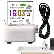 Clock Hologram | WiFi Desk Clock Photo Display,GIF Animation & Photo Album, Transparent Small Weather Station, Digital Clock Desk Decoration