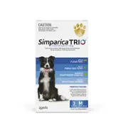 Zoetis Simparica 10.1-20kg Blue 3 & 6 Chews Flea & Tick Treatment Medium Pet Dog