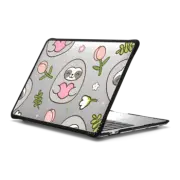 MacBook Pro 13-inch (M1 / M2 / Intel) Impact Case Cute Sloth Holding a Heart with Pink Tulip - Kawaii Animal with Flower in the Garden
