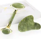Jade Roller and Gua Sha Scraping Massage Tool Anti-Aging Quartz Natural Facial J