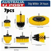 7 pc Electric Drill Brush Attachment Cleaning Set Bathroom Shower Scrubbing Tool