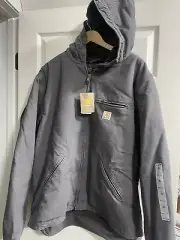 New! Men's Carhartt Gray Jacket-Sherpa Lined OJ4392
