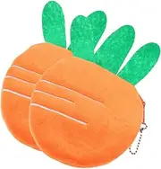[Generic] 2pcs Carrot Wallet Cosmetic Brush Bag Purses Woman Women Wallet Handbag Pouch Toiletries Bag Travel Bags for Women Ladies Purse Wallet Clear Cosmetic Case Holder Cash Wallet Metal