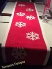 New Handmade Table Runner, Patchwork For Christmas Red & White Color Snow