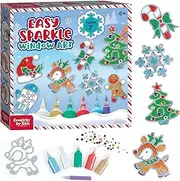 Creativity for Kids Holiday Easy Sparkle Window Art Craft Kit - Christmas and Holiday Crafts for Kids, Activities for Kids