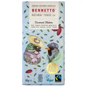 Organic Bennetto Dark Chocolate Coconut Flakes 80g – Fresh, healthy organic delivery | Doorstep Organics