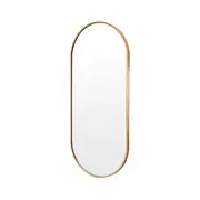 TOOLKISS Wall Mirror Oval Aluminum Frame – La Bella 45x100cm Gold Bathroom Mirror for Vanity & Decor, Modern Chic Style, Waterproof & Ready to Mount