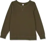 Amazon Essentials Women's S Terry Long-Sleeve Funnel-Neck Sweatshirt OLIVE SMALL
